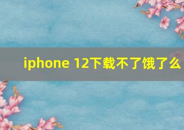 iphone 12下载不了饿了么